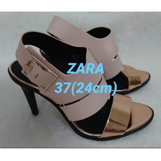 ザラ(ZARA)の【未使用品】ZARA ヒールサンダル/37(サンダル)