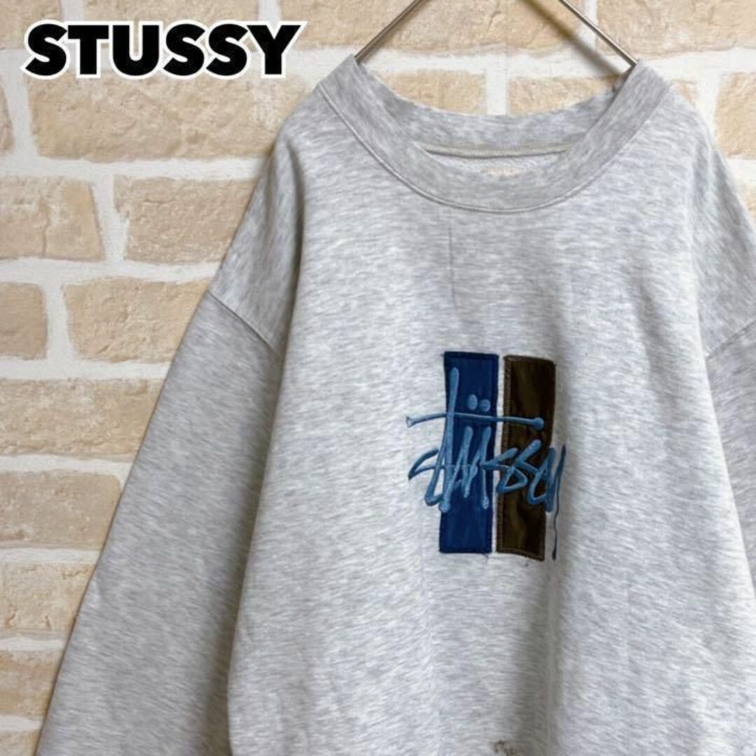 ステューシー　 stussy スウェットトレーナー　Lブラック　刺繍