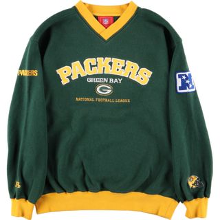 古着 NFL GREEN BAY PACKERS グリーンベイパッカーズ Vネック スウェットシャツ トレーナー メンズXL /eaa363658(スウェット)