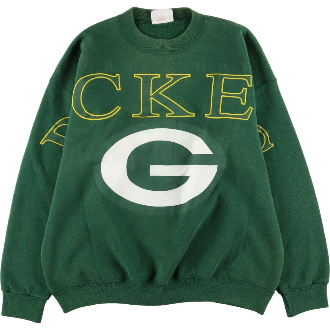 90年代 リー Lee NFL GREEN BAY PACKERS グリーンベイパッカーズ 大判プリント スウェットシャツ トレーナー USA製 メンズXL ヴィンテージ /eaa363659