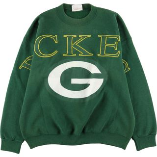 リー(Lee)の古着 90年代 リー Lee NFL GREEN BAY PACKERS グリーンベイパッカーズ 大判プリント スウェットシャツ トレーナー USA製 メンズXL ヴィンテージ /eaa363659(スウェット)