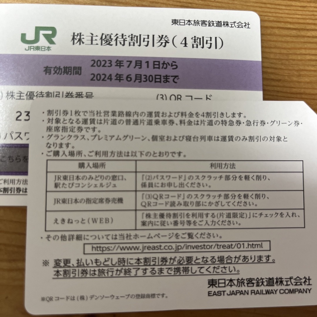 JR - JR東日本 株主優待券 2024年6月30日まで 2枚の通販 by caesar's