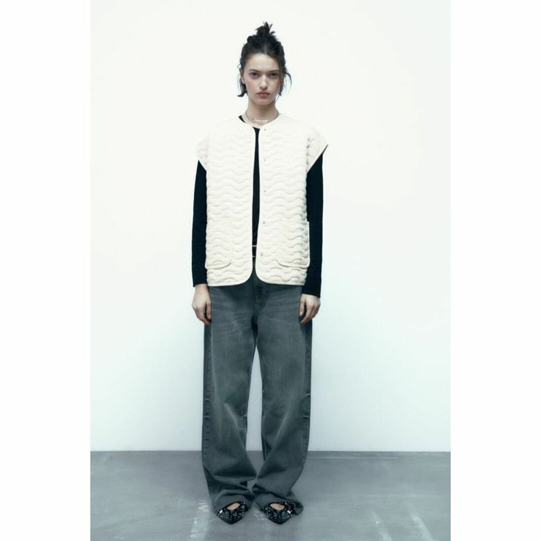 11 ZARA キルティング パフ ベスト M