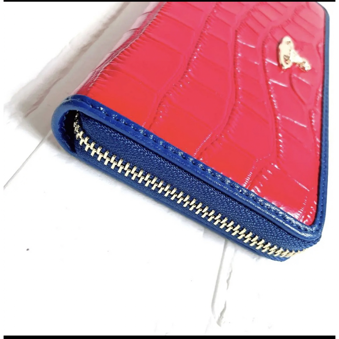 ✨新品未使用✨Vivienne Westwood 長財布 クロコ調 金ロゴ 赤