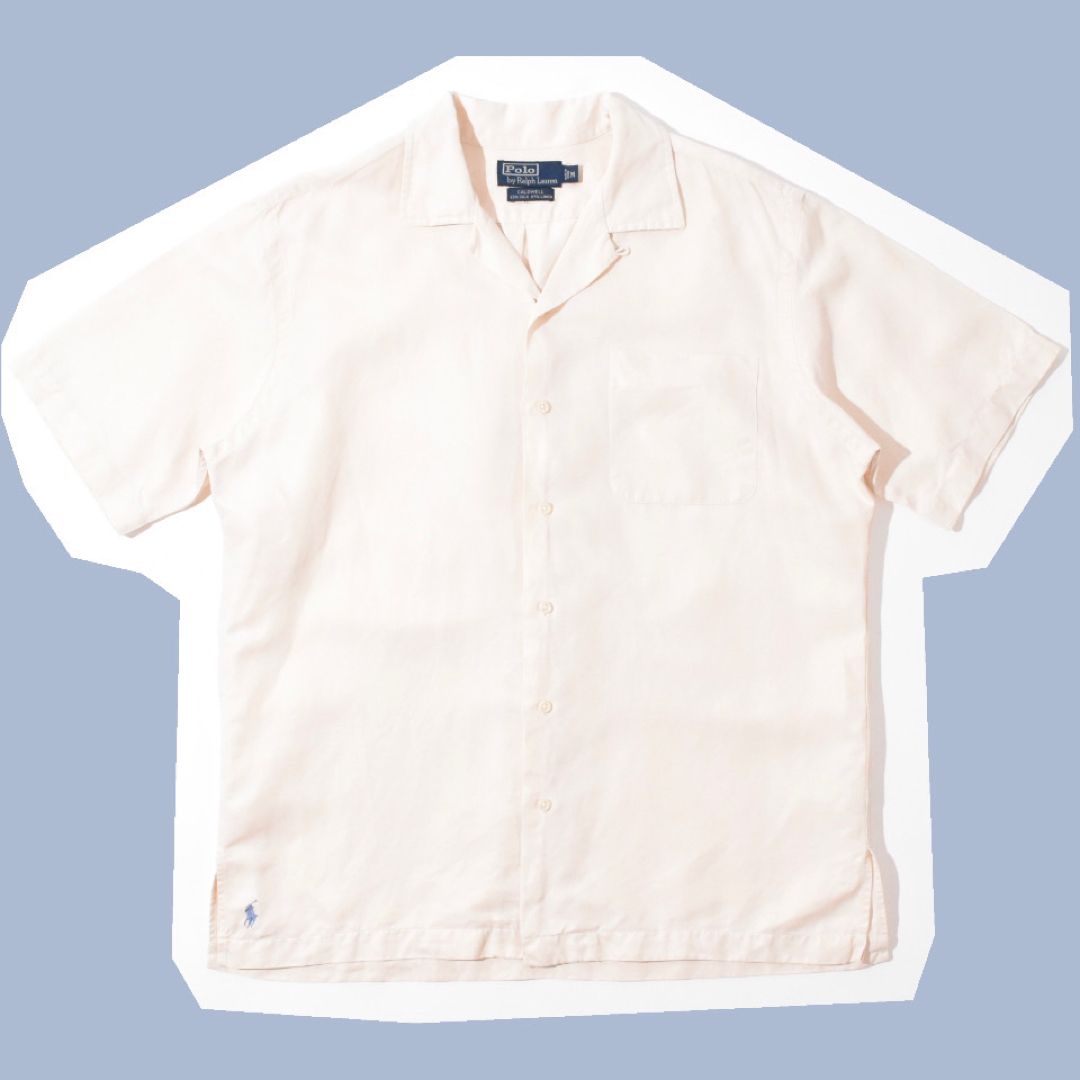 POLO RALPH LAUREN - 90s Polo Ralph Lauren Shirt CALDWELL 白 青の