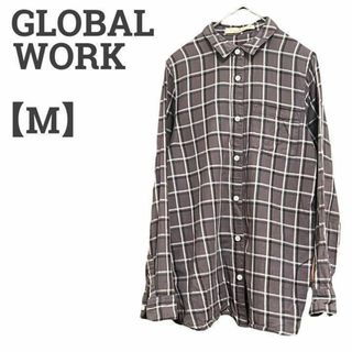 グローバルワーク(GLOBAL WORK)のグローバルワーク レディース【M】シャツ♡カジュアル チェック♡ブラウン(シャツ/ブラウス(長袖/七分))