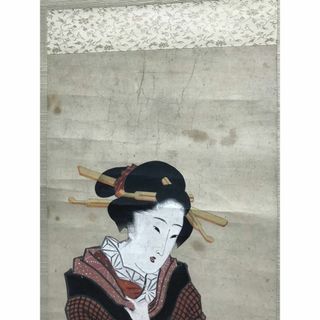 作者不詳/浮世絵美人画/美人図/掛軸☆宝船☆AC-669 作者不詳/浮世絵美人画/美人図/掛軸☆宝船☆AC-669