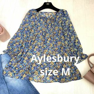 アリスバーリー(Aylesbury)のAylesbury 花柄シフォントップス　sizeM(シャツ/ブラウス(長袖/七分))