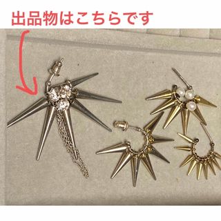 e.m. - イーエム e.m. スタッズ シルバーピアス ジルコニア チェーン