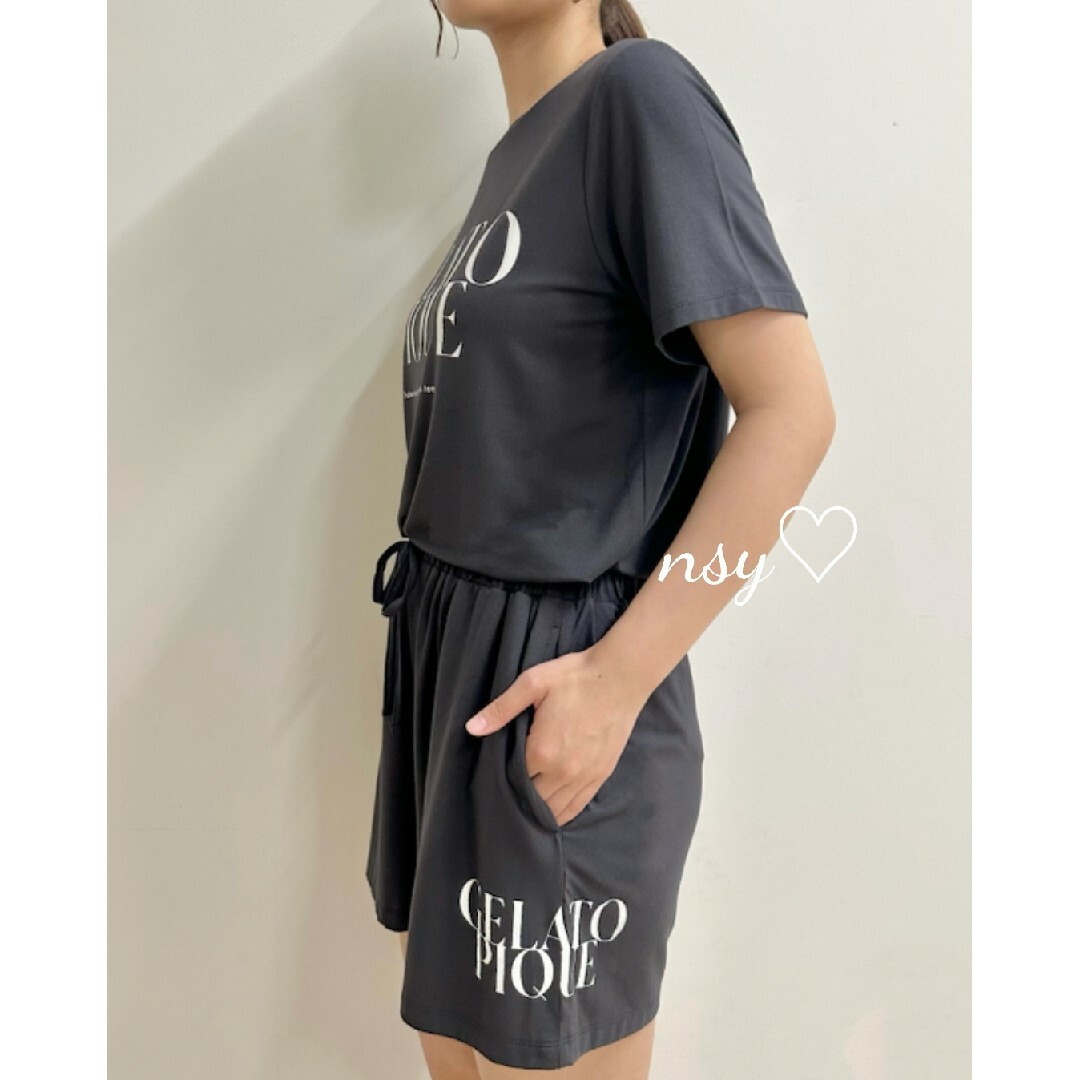 定価以下 ジェラートピケ レーヨンロゴTシャツ&ロゴショートパンツ