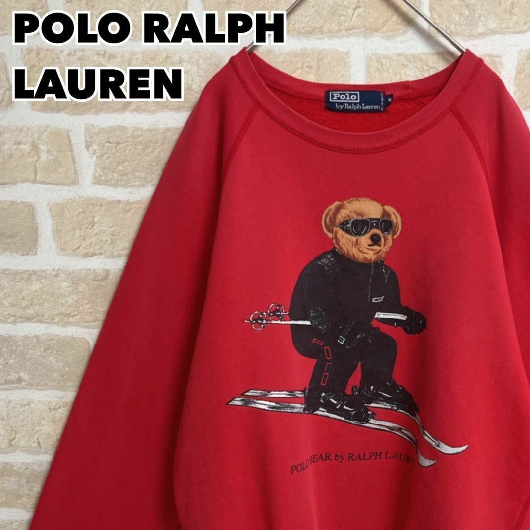 POLO RALPH LAUREN(ポロラルフローレン)の90s POLO RALPH LAUREN スウェット トレーナー ポロベア 赤 メンズのトップス(スウェット)の商品写真