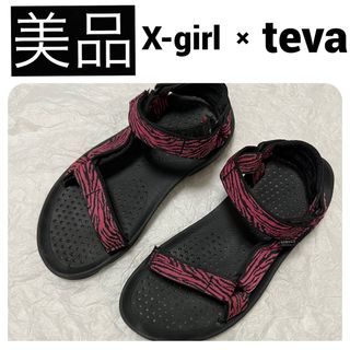 エックスガール(X-girl)の◆美品　X-girl teva テバ 別注 ハリケーン サンダル ゼブラ ピンク(サンダル)