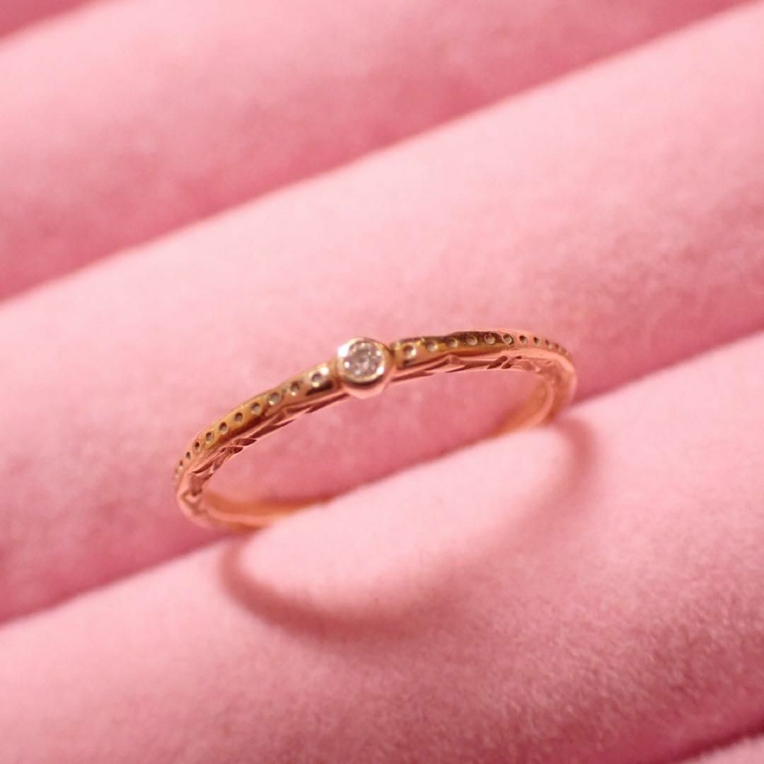 agete - agete k10 0.01ct 一粒ダイヤモンドリング4号の通販 by MASA's