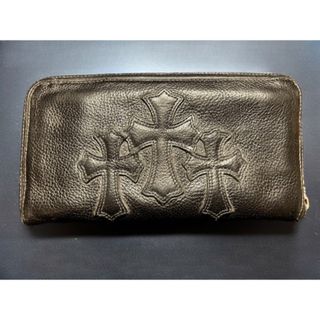 クロムハーツ(Chrome Hearts)のChrome Hearts  ラウンドジップ 長財布 ブラック(長財布)