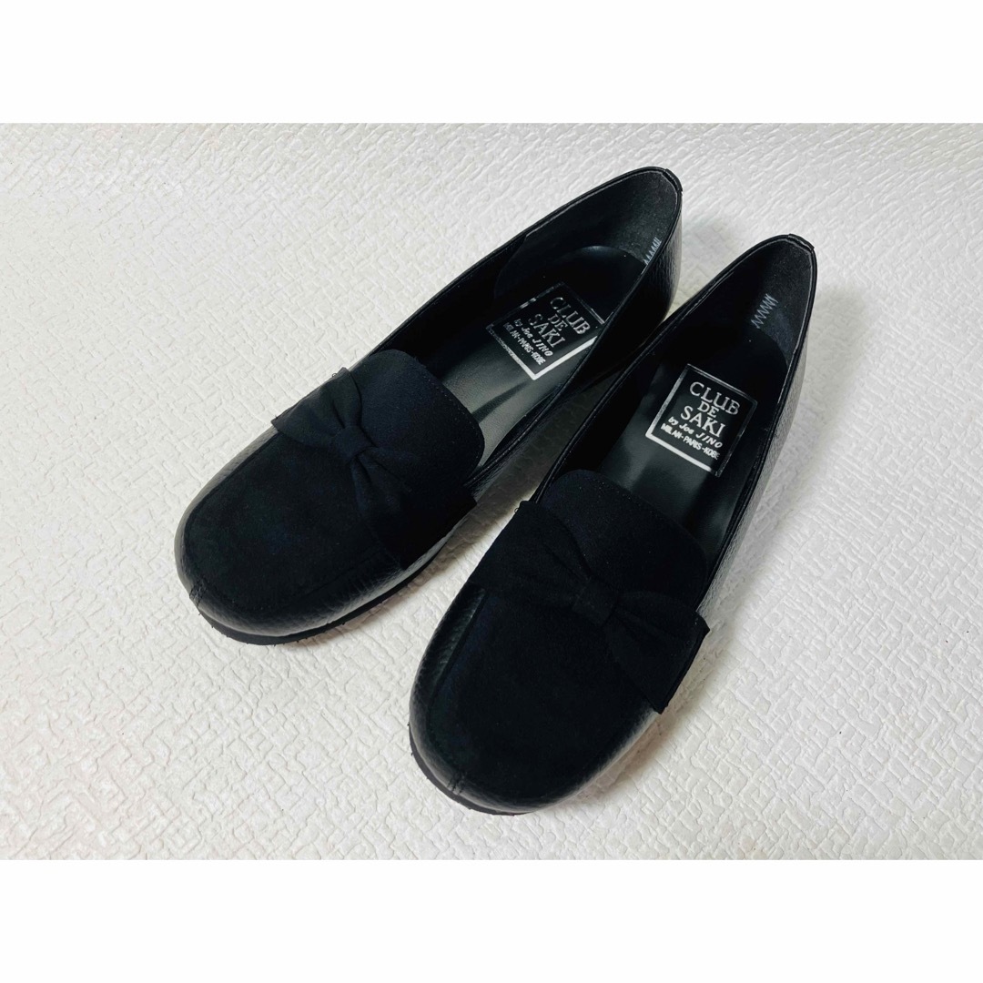 U49◆新品◆本革スエードレザーリボンフラットシューズ21.5 3E日本製 レディースの靴/シューズ(ローファー/革靴)の商品写真