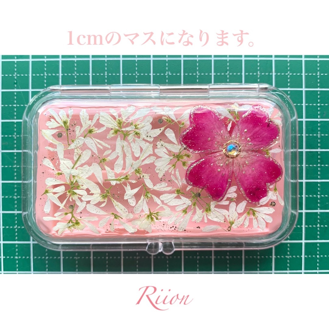 ✨ラッキーフラワー四葉のクローバー✨押し花印鑑ケースミニ薔薇花びら