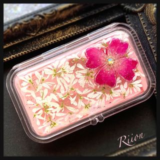 ✨ラッキーフラワー四葉のクローバー✨押し花印鑑ケースミニ薔薇花びら