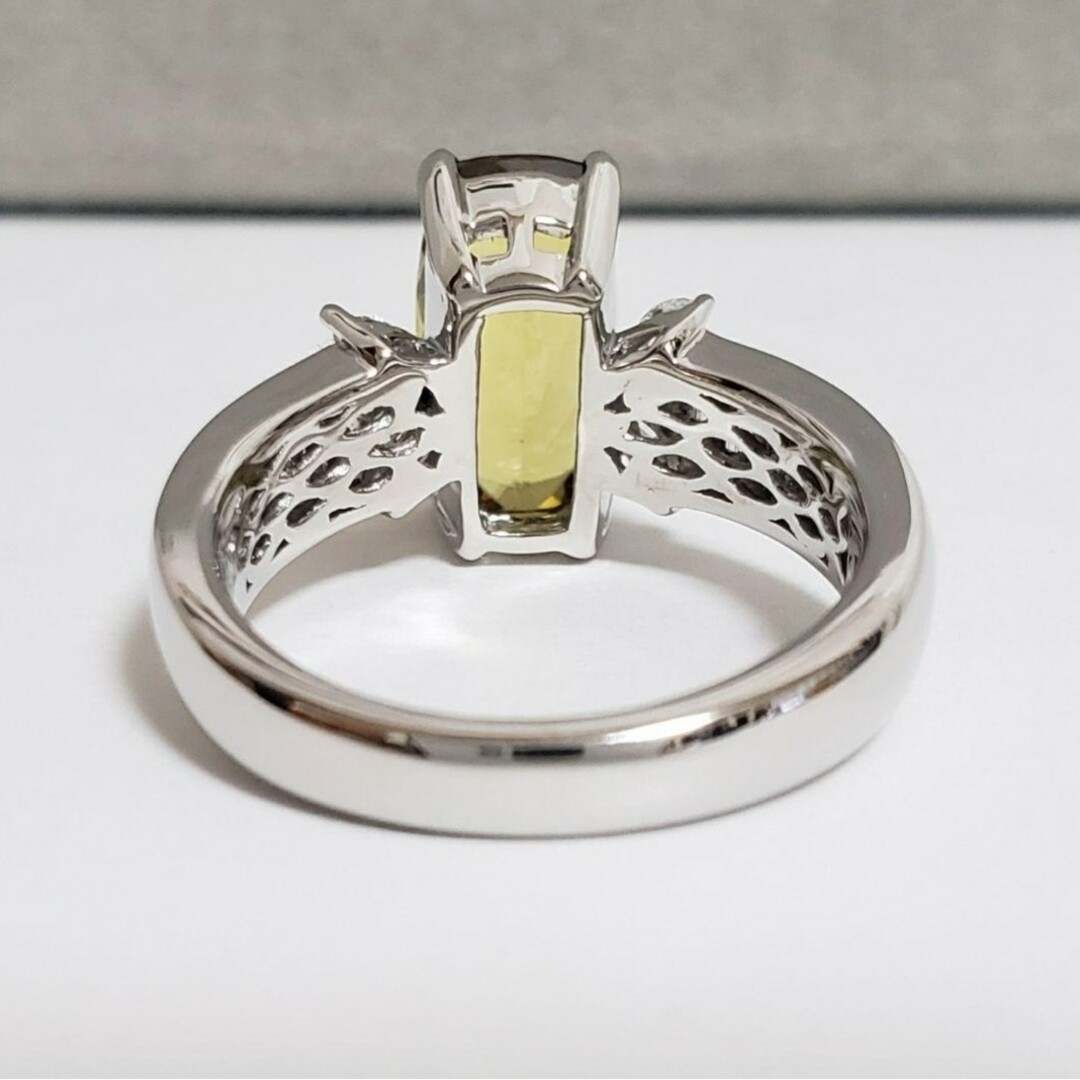 SALE PT☆天然 スフェーン 2.62ct 天然ダイヤ 0.36ct 12号 レディースのアクセサリー(リング(指輪))の商品写真