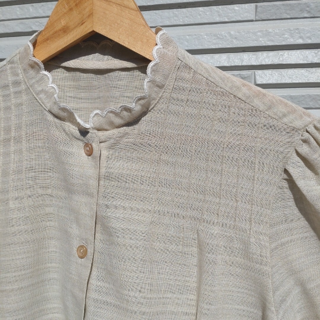 BEAMS BOY(ビームスボーイ)の【70'S・Vintage】STAND COLLAR SHORT SLEEVE レディースのトップス(シャツ/ブラウス(半袖/袖なし))の商品写真