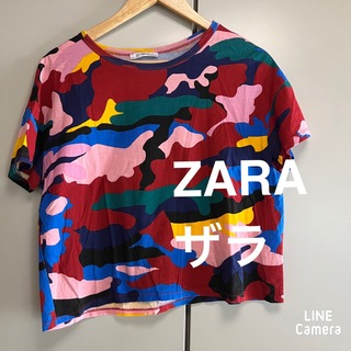 ザラ(ZARA)のZARA カモフラミリタリーカットソー(Tシャツ(半袖/袖なし))