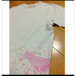 エックスガール(X-girl)のX-girlピンクゼブラホワイトコットンT(Tシャツ(半袖/袖なし))