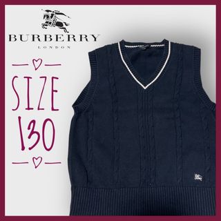 バーバリー(BURBERRY)の美品✨BURBERRY バーバリー ベスト ネイビー 馬 ロゴ入り フォーマル(ジャケット/上着)