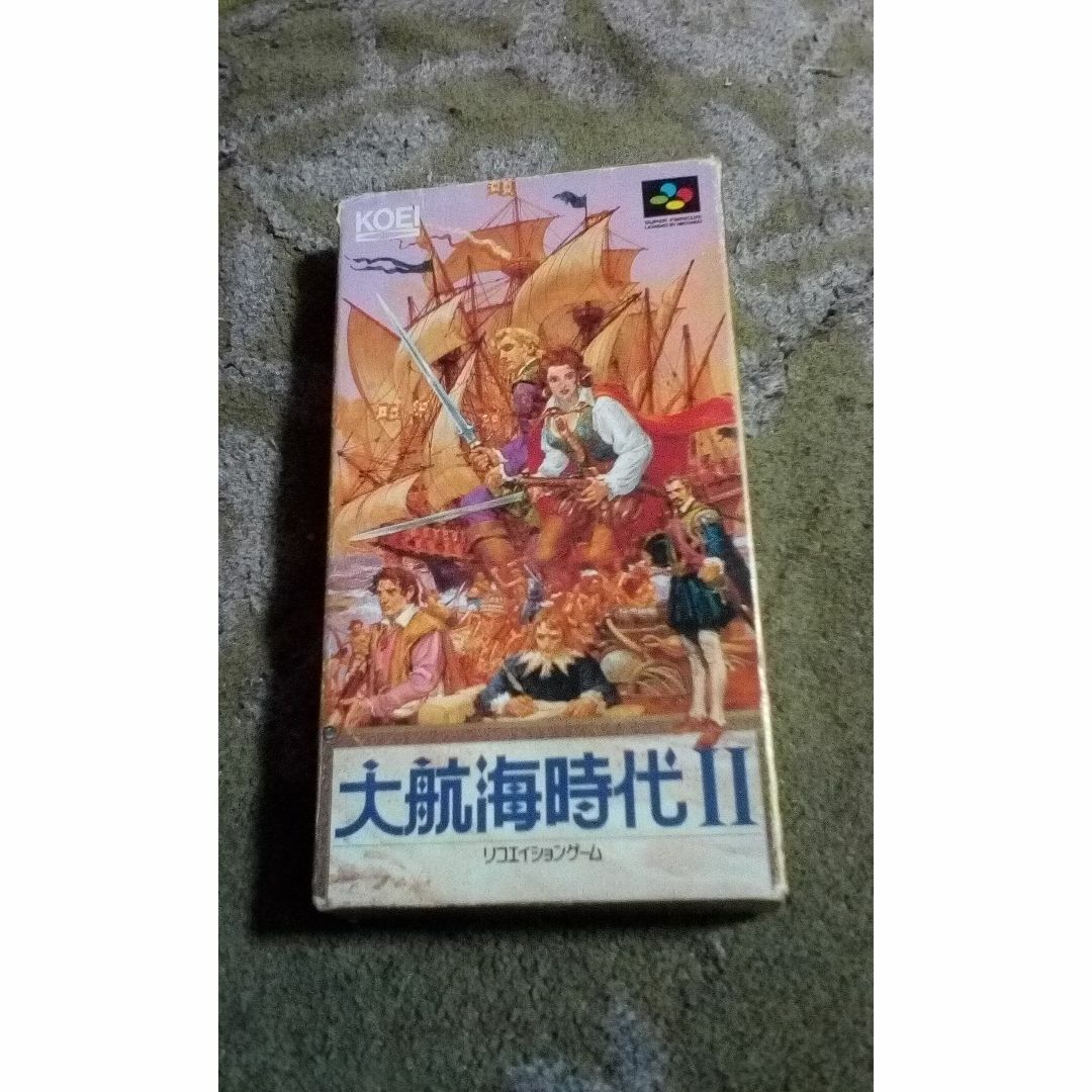 動作確認動く大航海時代2スーパーファミコン用ソフト激レア箱ケース地図説明書あり