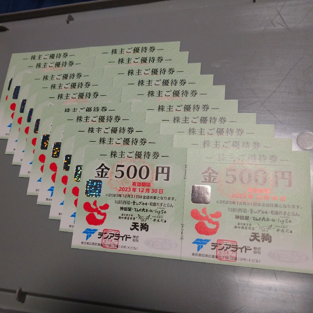 テンアライド株主優待10000円分(500円券×20枚)