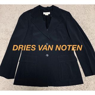 【美品】  DRIES VAN NOTEN / ドリスヴァンノッテン | コットン 4ポケット オープンカラー シングル ジャケット | 40 | ブラック | レディース