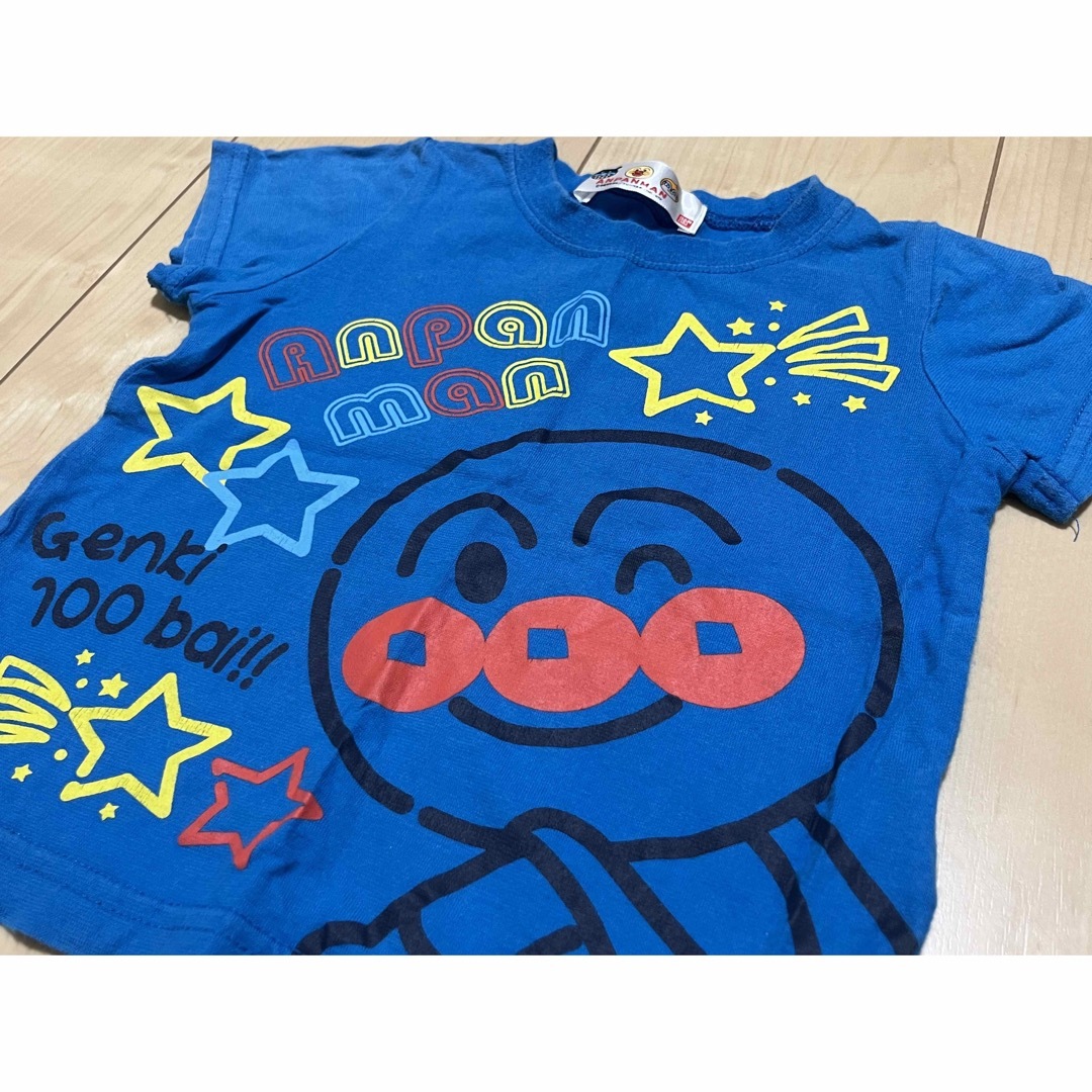 アンパンマン(アンパンマン)の《80サイズ》アンパンマン　Tシャツ　青　ブルー　子ども服　男の子　半袖　夏服 キッズ/ベビー/マタニティのベビー服(~85cm)(Ｔシャツ)の商品写真