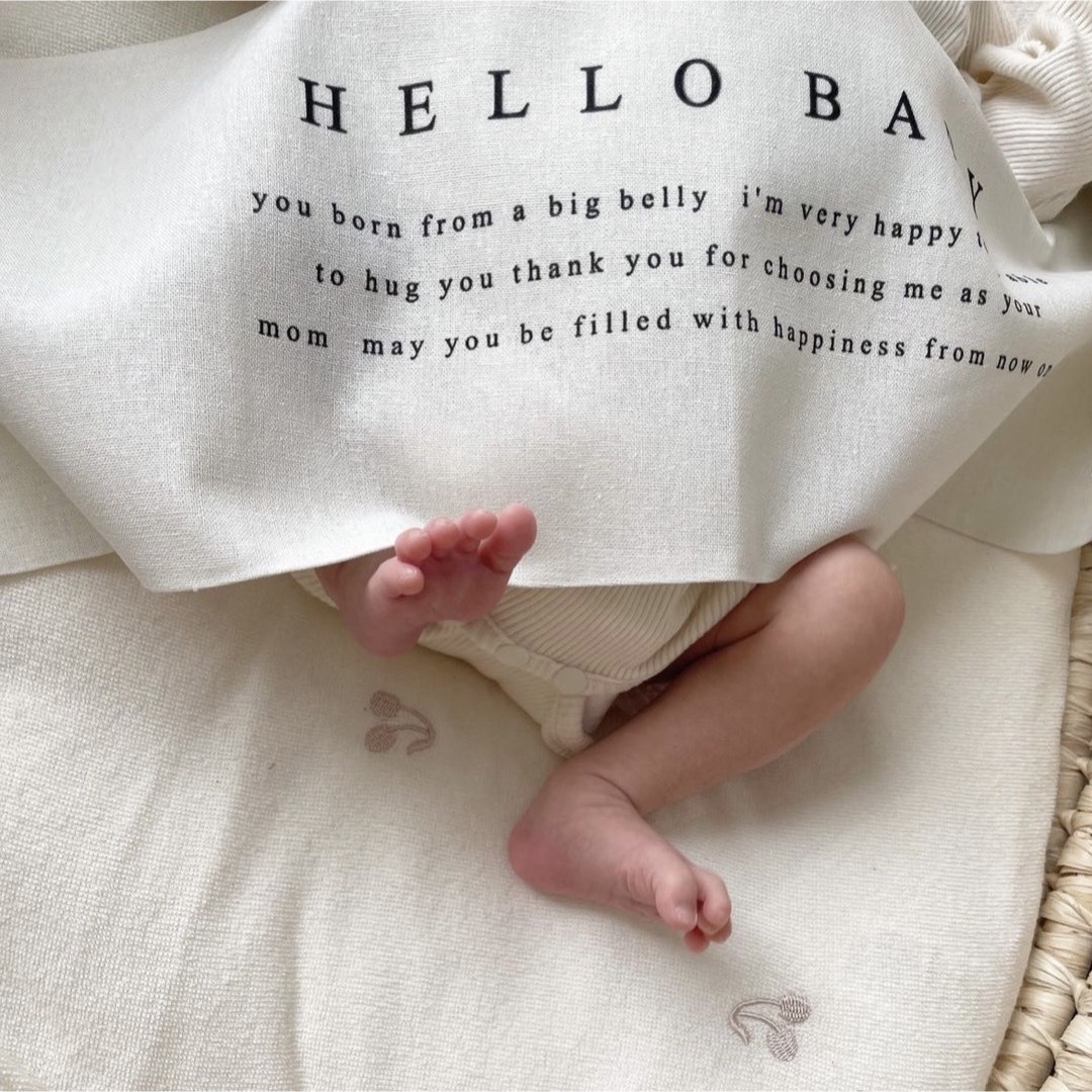 hello baby B ┆ ニューボーンフォト タペストリー 月齢カード キッズ/ベビー/マタニティのメモリアル/セレモニー用品(アルバム)の商品写真