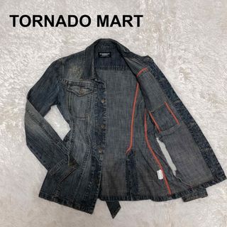 TORNADO MART デニムジャケット ベルト付き ダメージ加工