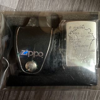 ジッポー(ZIPPO)のZIPPO☆九州地図レーザー加工／革ケース付き 新品未使用(タバコグッズ)