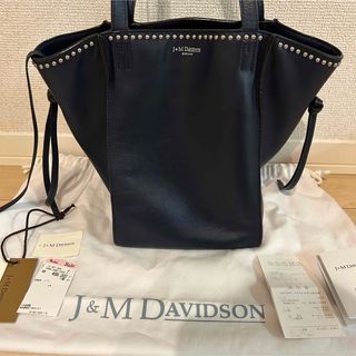 J&M DAVIDSON J&M デヴィッドソン レザー バイカラー トートバッグ/ホワイト×ブラック【2400013232807】