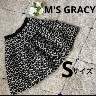 新品タグ付き✨️ M'S GRACY スカート ハート柄 ブラック - ひざ丈スカート