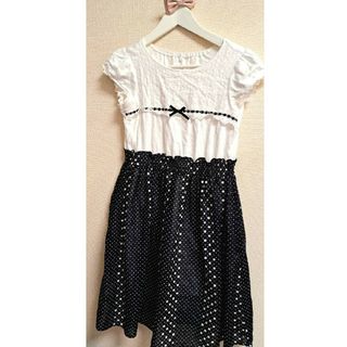 130cm美品♡組曲 130cm ドレス ワンピース リボン ノースリーブ ラベンダー