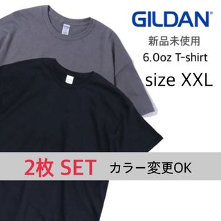 ギルタン(GILDAN)の【ギルダン】新品 ウルトラコットン 半袖Tシャツ 黒 チャコール 2枚 XXL(Tシャツ/カットソー(半袖/袖なし))