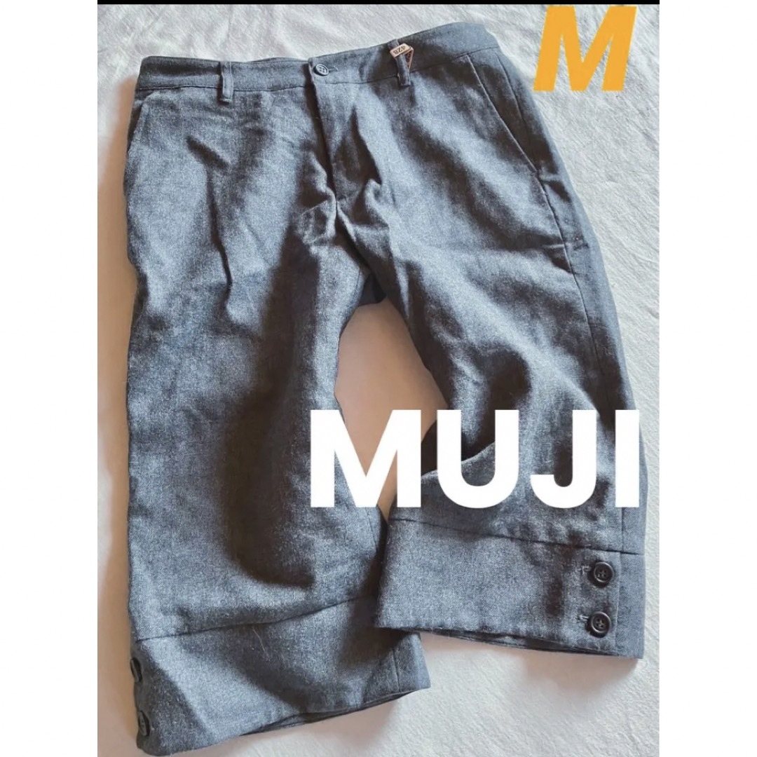 MUJI (無印良品)(ムジルシリョウヒン)の美品 MUJI☆無印良品 クロップドパンツ グレー M レディースのパンツ(クロップドパンツ)の商品写真