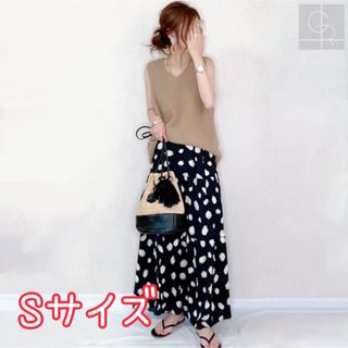 grcloset ＊Vネックゆったりニットベスト+ハイウエストAラインスカート(ロングスカート)