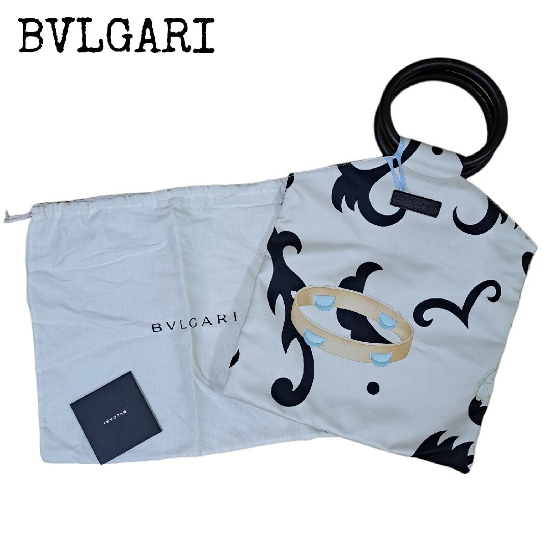 BVLGARI ブルガリ スカーフ柄 ハンドバッグ リングハンドルバッグ 保存袋レディース