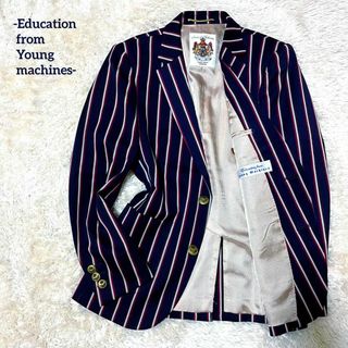 エデュケーションフロムヤングマシーン(Education from Youngmachines)の【エデュケーションフロムヤングマシーン/極美品】紺ブレ【ストライプ/金ボタン】(テーラードジャケット)