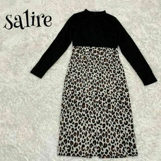 サリア(salire)のsalire サリア ☆ ロングワンピース レオパード ヒョウ柄 Mサイズ(ロングワンピース/マキシワンピース)