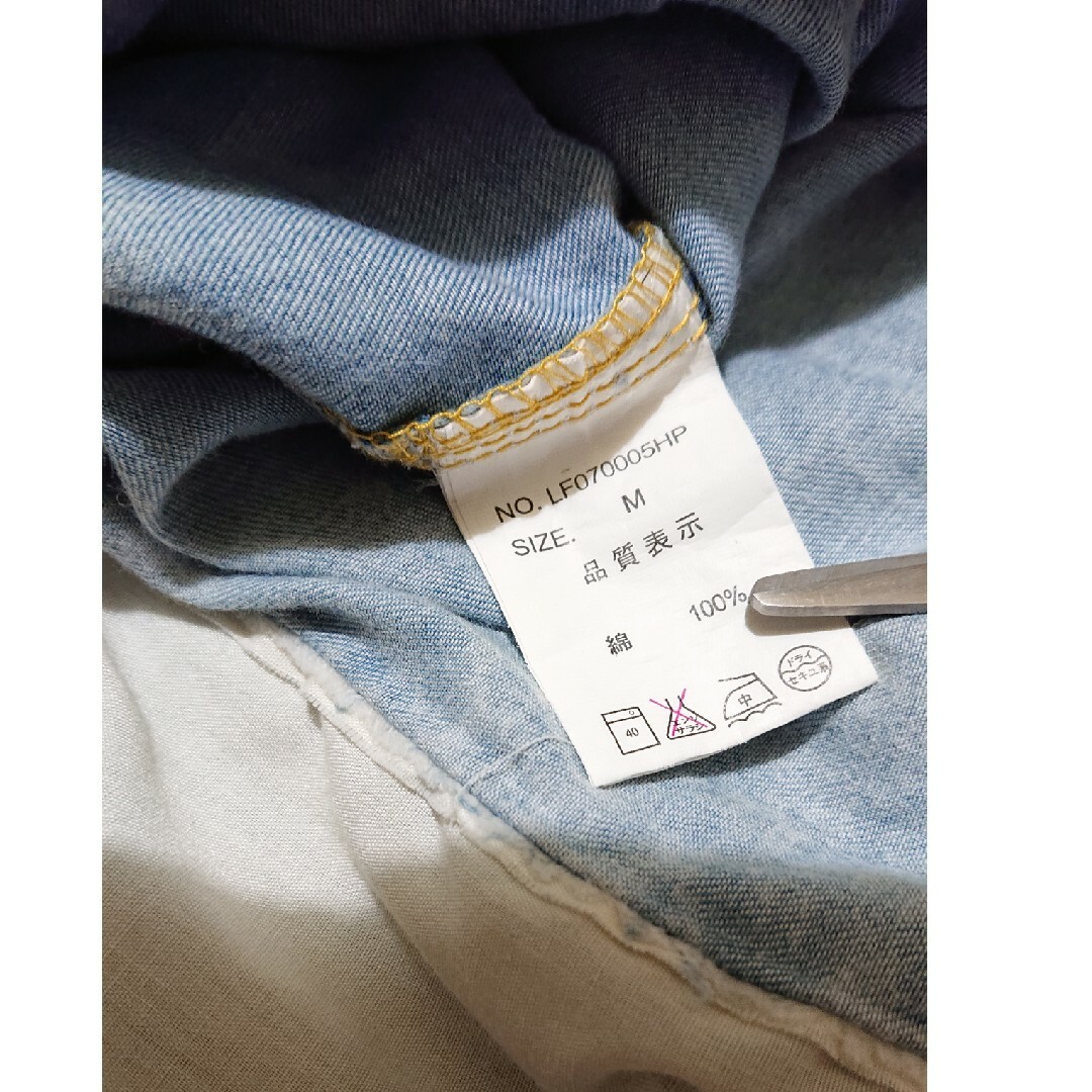 LOWRYS FARM(ローリーズファーム)のUSED／ローリーズファーム 七分袖デニムシャツ 羽織り レディースのジャケット/アウター(Gジャン/デニムジャケット)の商品写真