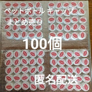 ペットボトル キャップ　ホワイト系　100個(各種パーツ)