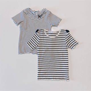 マザウェイズ(motherways)のマザウェイズ バースデイ マリンボーダーTシャツ 80 90 セット まとめ売り(Ｔシャツ)