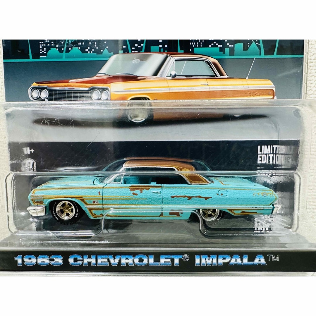 Chevrolet(シボレー)のGL/'63 Chevyシボレー Impalaインパラ ローライダー 1/64 エンタメ/ホビーのおもちゃ/ぬいぐるみ(ミニカー)の商品写真