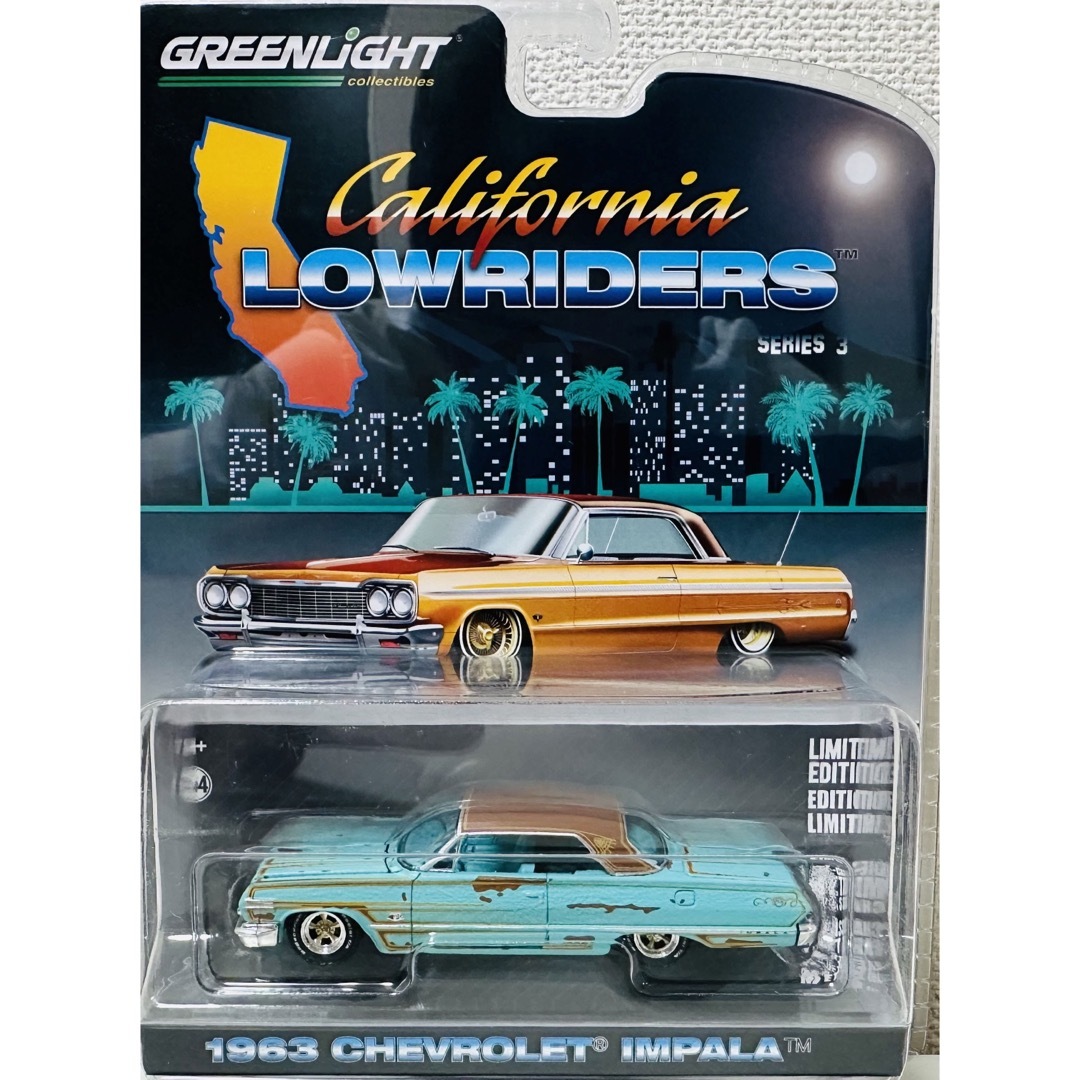 Chevrolet(シボレー)のGL/'63 Chevyシボレー Impalaインパラ ローライダー 1/64 エンタメ/ホビーのおもちゃ/ぬいぐるみ(ミニカー)の商品写真