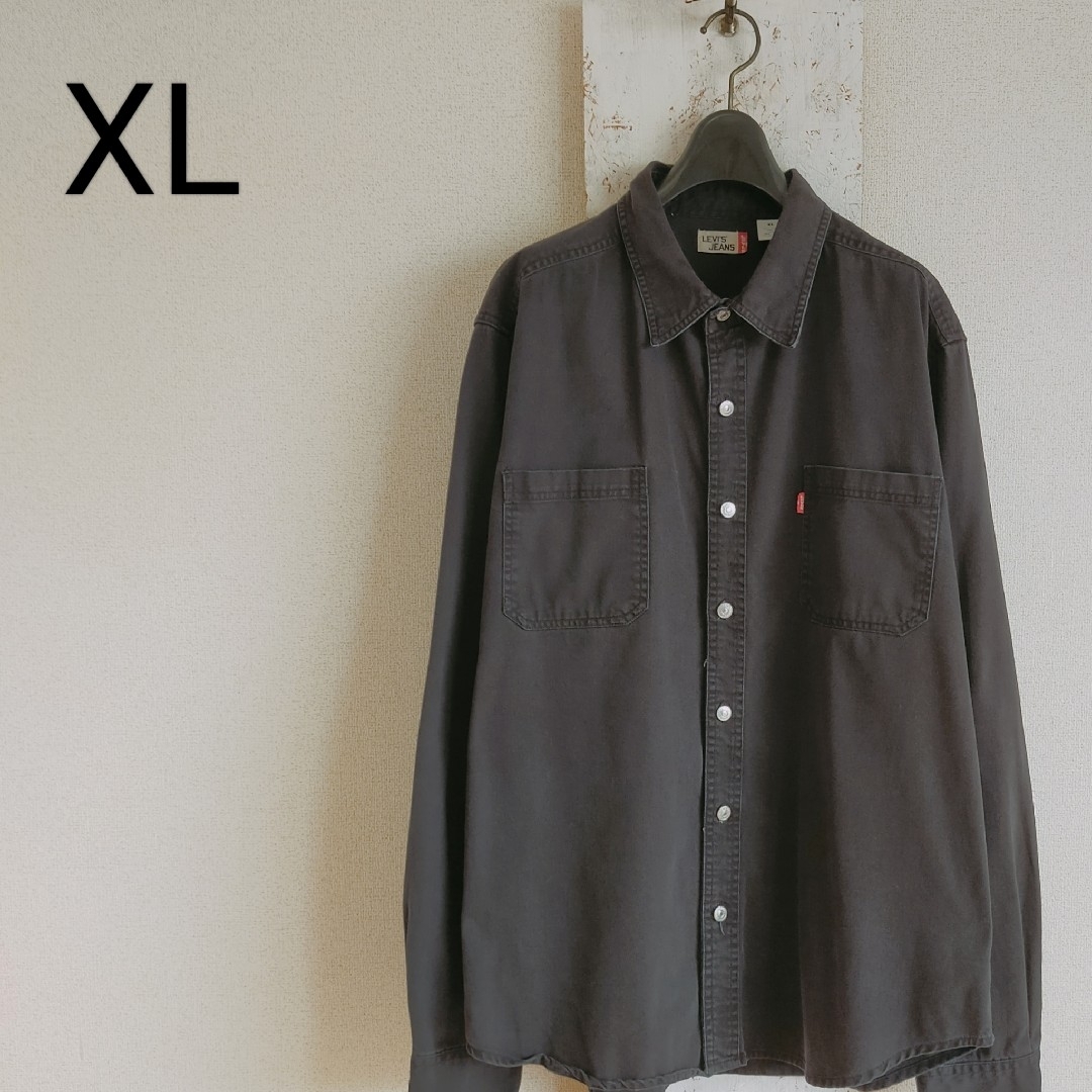 LEVI’S リーバイス　ブラックデニム　シャツ　メタルボタン　レッドタブ　XL