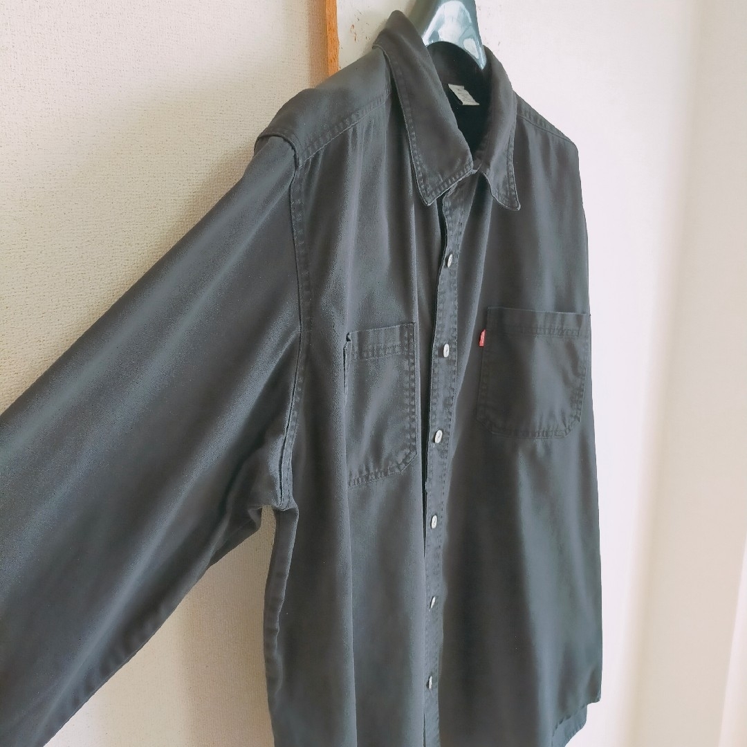 LEVI’S リーバイス　ブラックデニム　シャツ　メタルボタン　レッドタブ　XL 6