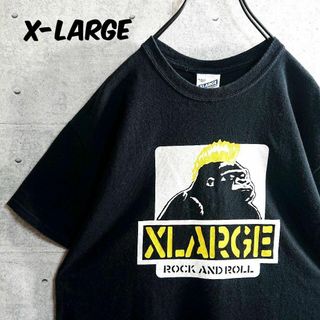 エクストララージ(XLARGE)の【エクストララージ】モヒカン柄 デカロゴ 半袖  Tシャツ 黒 M 入手困難(Tシャツ/カットソー(半袖/袖なし))